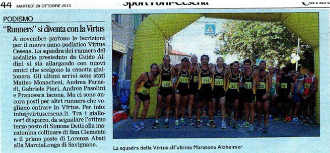 Runners si diventa con la Virtus Cesena