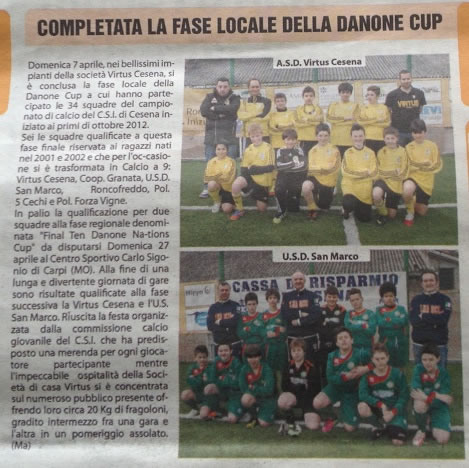 I 2001 e 2002 Virtus Cesena avanzano nella 'Danone Cup': prossimo appuntamento a Carpi