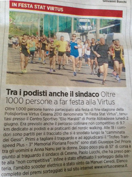 Oltre 1000 persone alla festa Virtus. Tra i podisti anche il sindaco